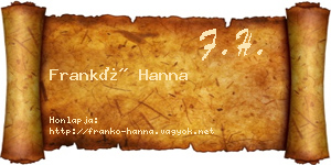 Frankó Hanna névjegykártya
